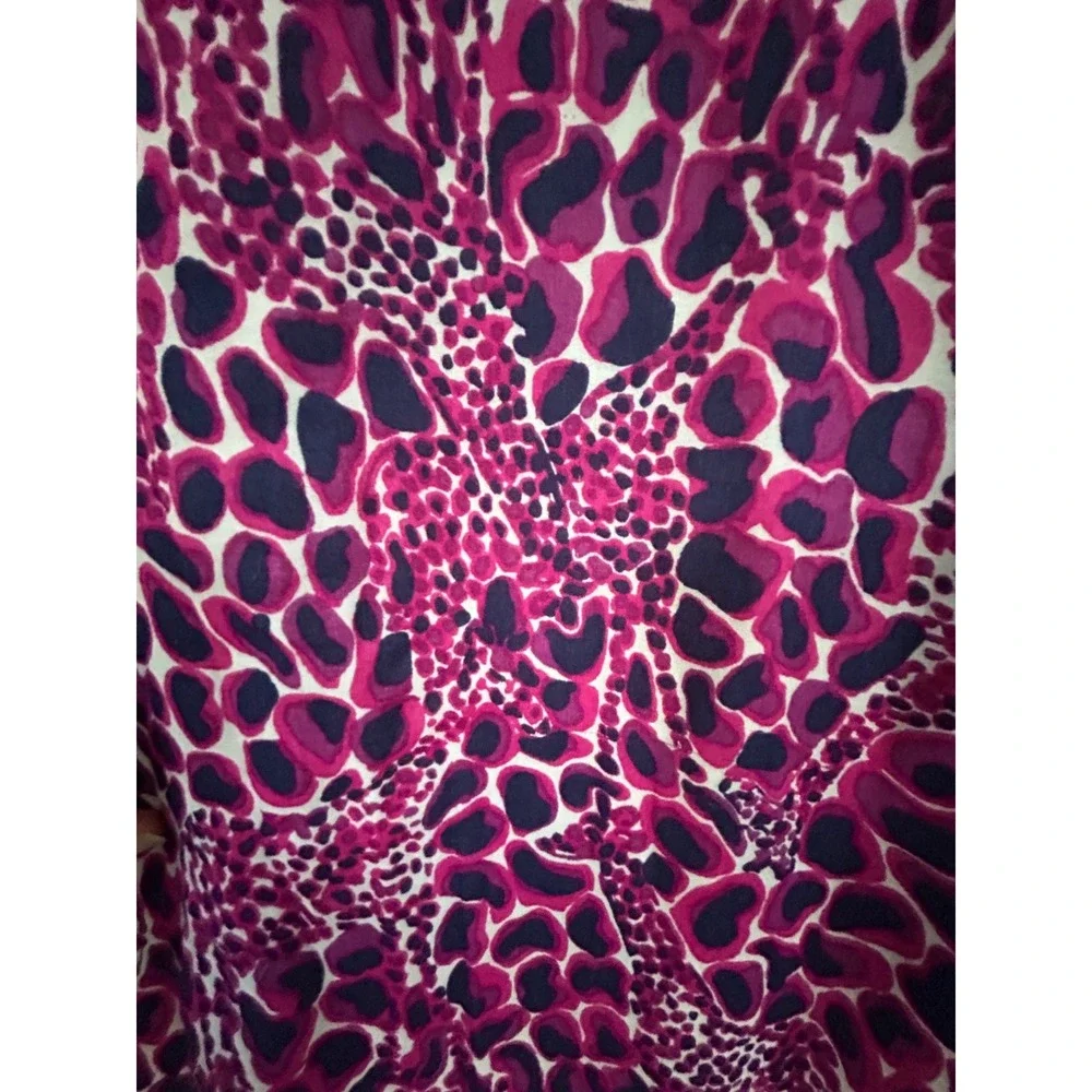 Lilly Pulitzer Pink Purple Leopard Animal Print Cotton Shirt Dress Size 4 - Picture 8 of 10